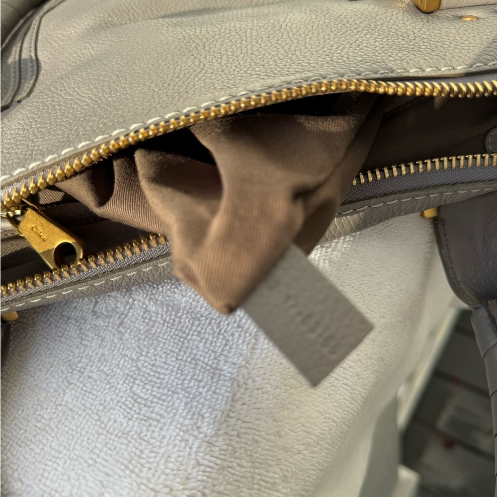 NWOT Designer Chloe Macie Medium Cashmere Gray Leather Handbag - Picture 7 of 16